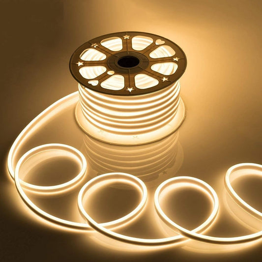 Gesto 16.4 Feet Neon LED Strip Light with 12V Adapter – Warm White | Flexible, Waterproof & Cuttable Rope Light for Indoor & Outdoor Decoration