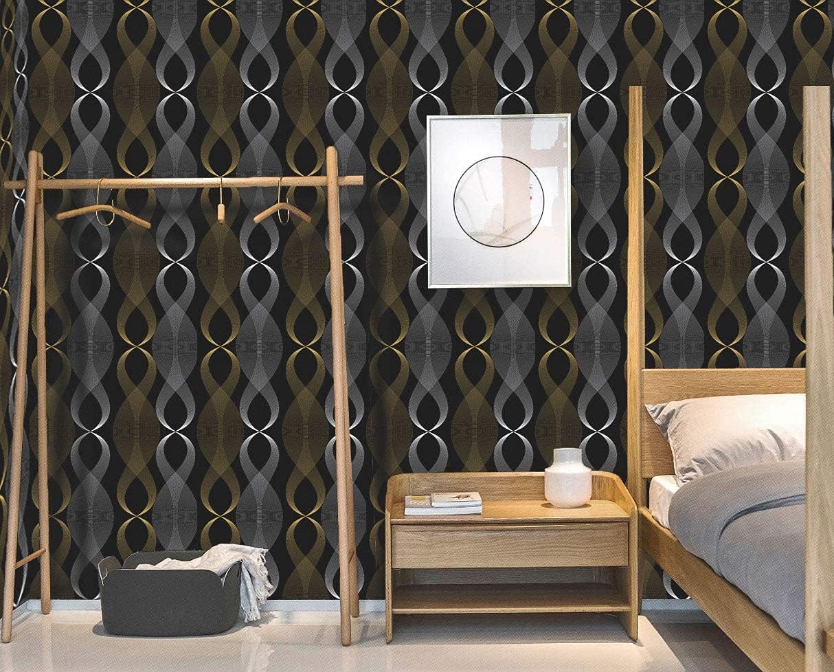 MCM HOME DECOR Wallpaper – Hexagon Pattern, Waterproof & Durable Wall Sticker for Home & Office, 57 ft² Coverage (Pack of 1, Requires Paste)