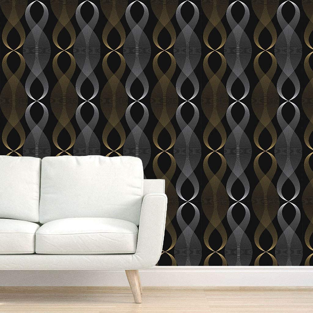 MCM HOME DECOR Wallpaper – Hexagon Pattern, Waterproof & Durable Wall Sticker for Home & Office, 57 ft² Coverage (Pack of 1, Requires Paste)