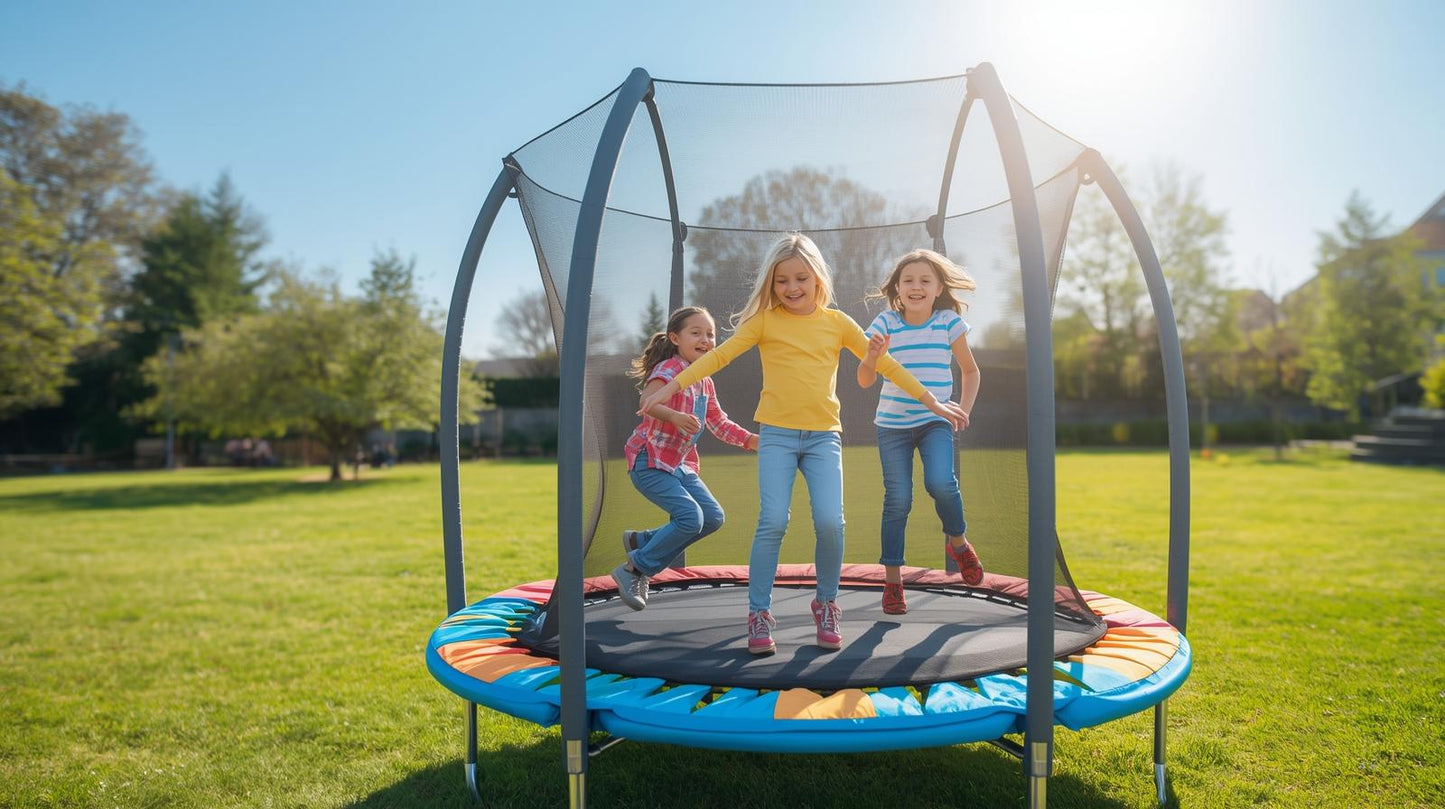 14 FT Trampoline with Roof (Multicolored) – Safe, Stylish &amp; Fun for All Ages!