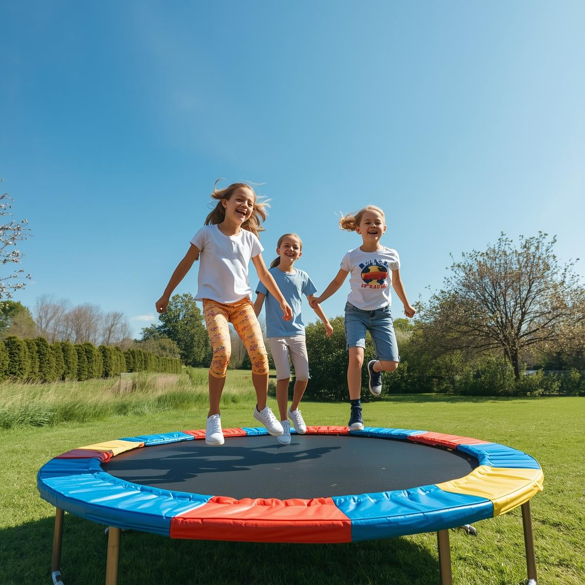 14 FT Trampoline with Roof (Multicolored) – Safe, Stylish &amp; Fun for All Ages!
