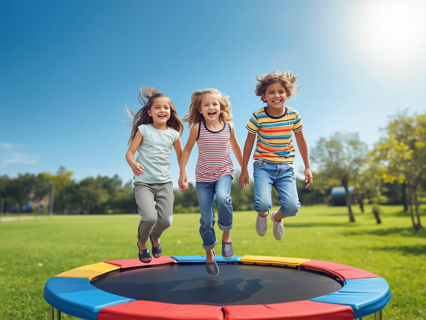 14 FT Normal Quality Trampoline – Safe, Fun &amp; Perfect for Kids!