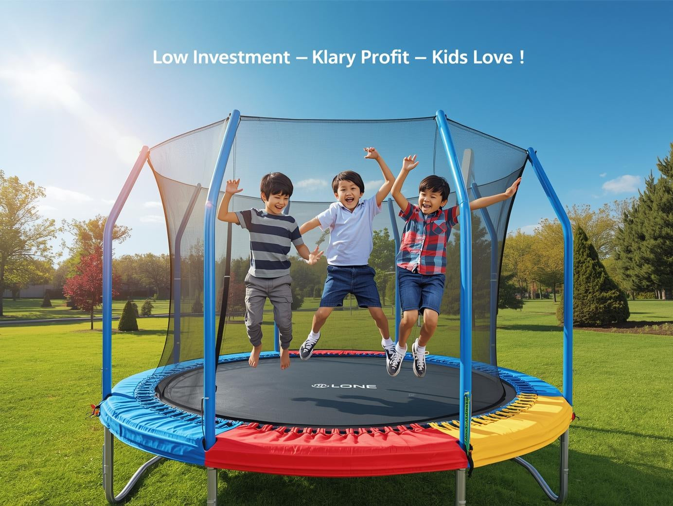 14 FT Normal Quality Trampoline – Safe, Fun &amp; Perfect for Kids!