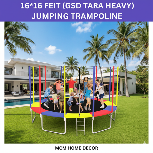 16×16 FT (GSD Tara Heavy) Jumping Trampoline – Heavy Duty Fun for All Ages!
