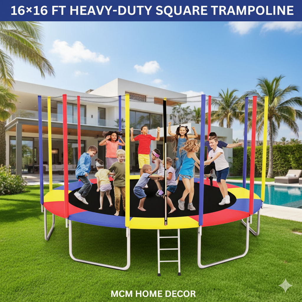 16×16 FT (GSD Tara Heavy) Jumping Trampoline – Heavy Duty Fun for All Ages!