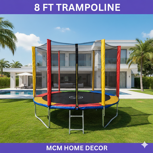8 FT Trampoline – Safe, Fun &amp; Perfect for Kids!